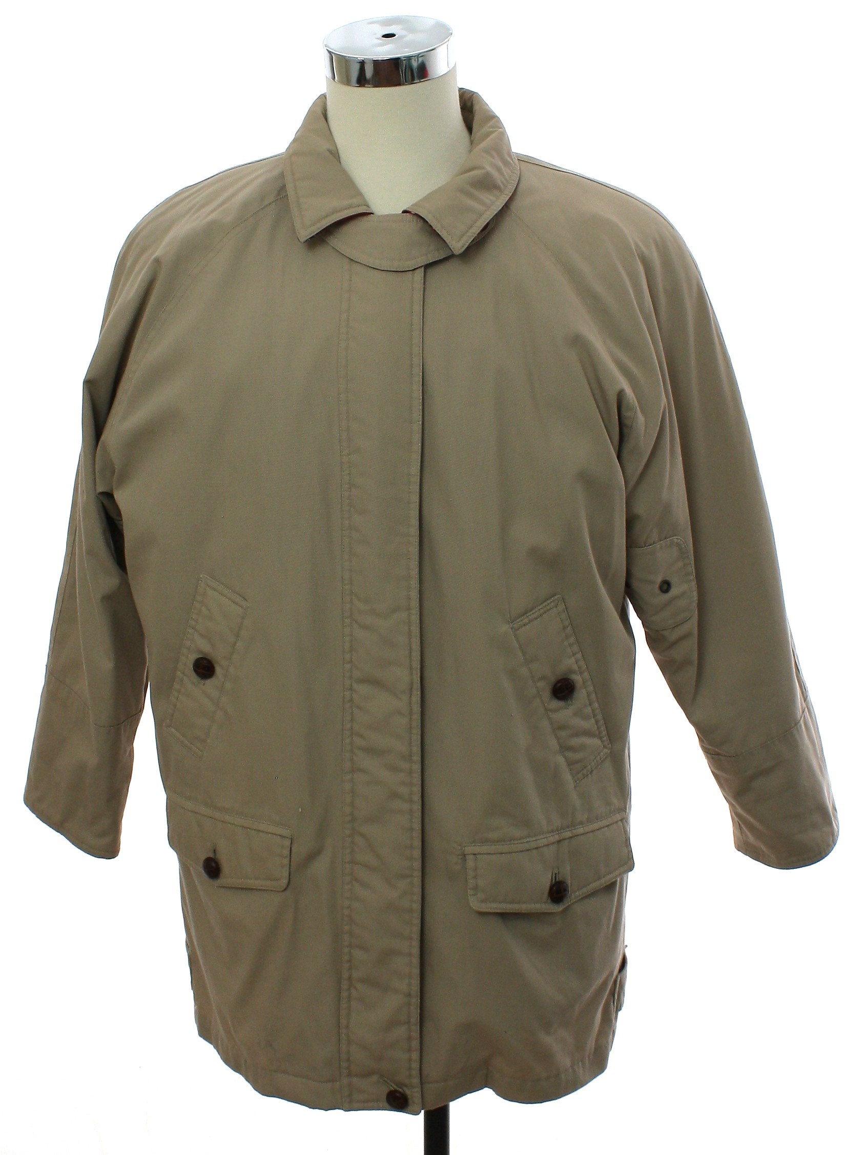 80 s London Fog Jacket 80s London Fog Mens khaki tan cotton