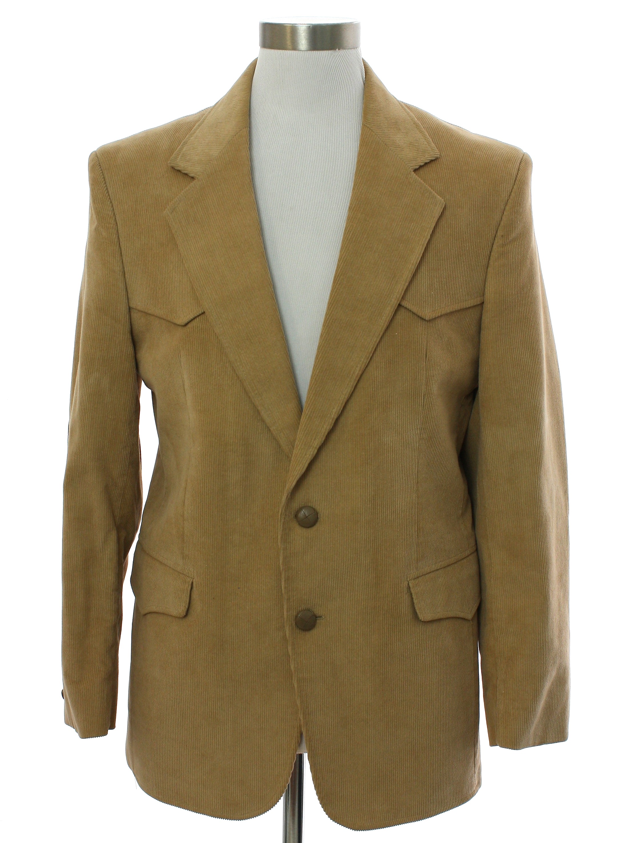 Vintage 1980's Jacket: 80s -CCC Western Wear- Mens tan background ...