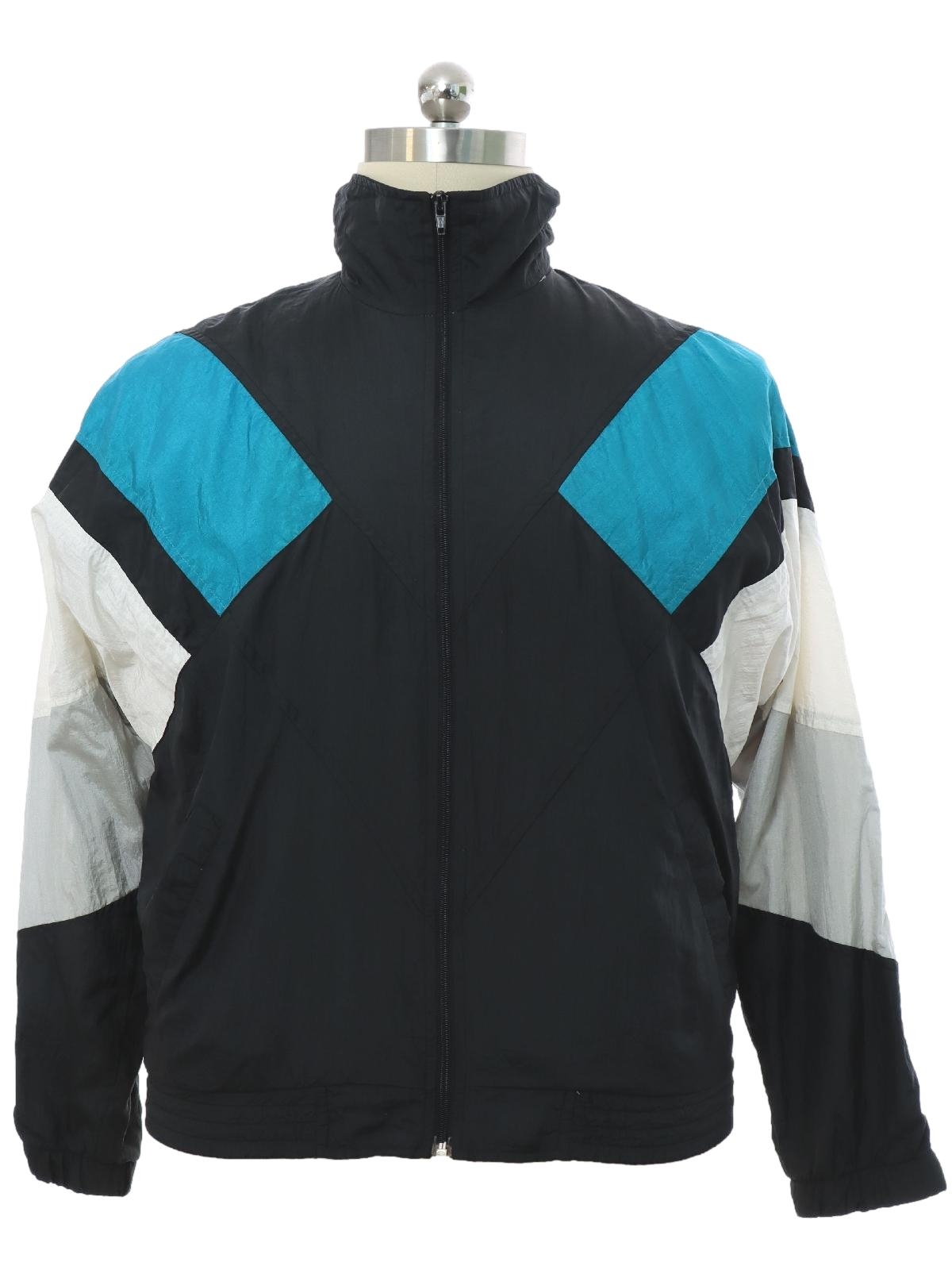 1990's Active Wear Mens Windbreaker Style Track Jacket