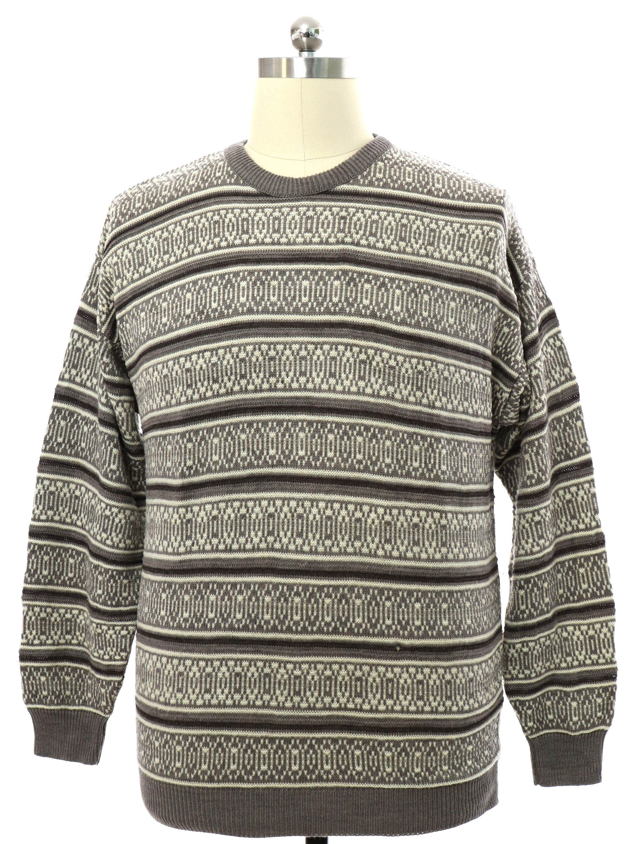 1980s Van Heusen Sweater: Late 80s or Early 90s -Van Heusen- Mens gray ...