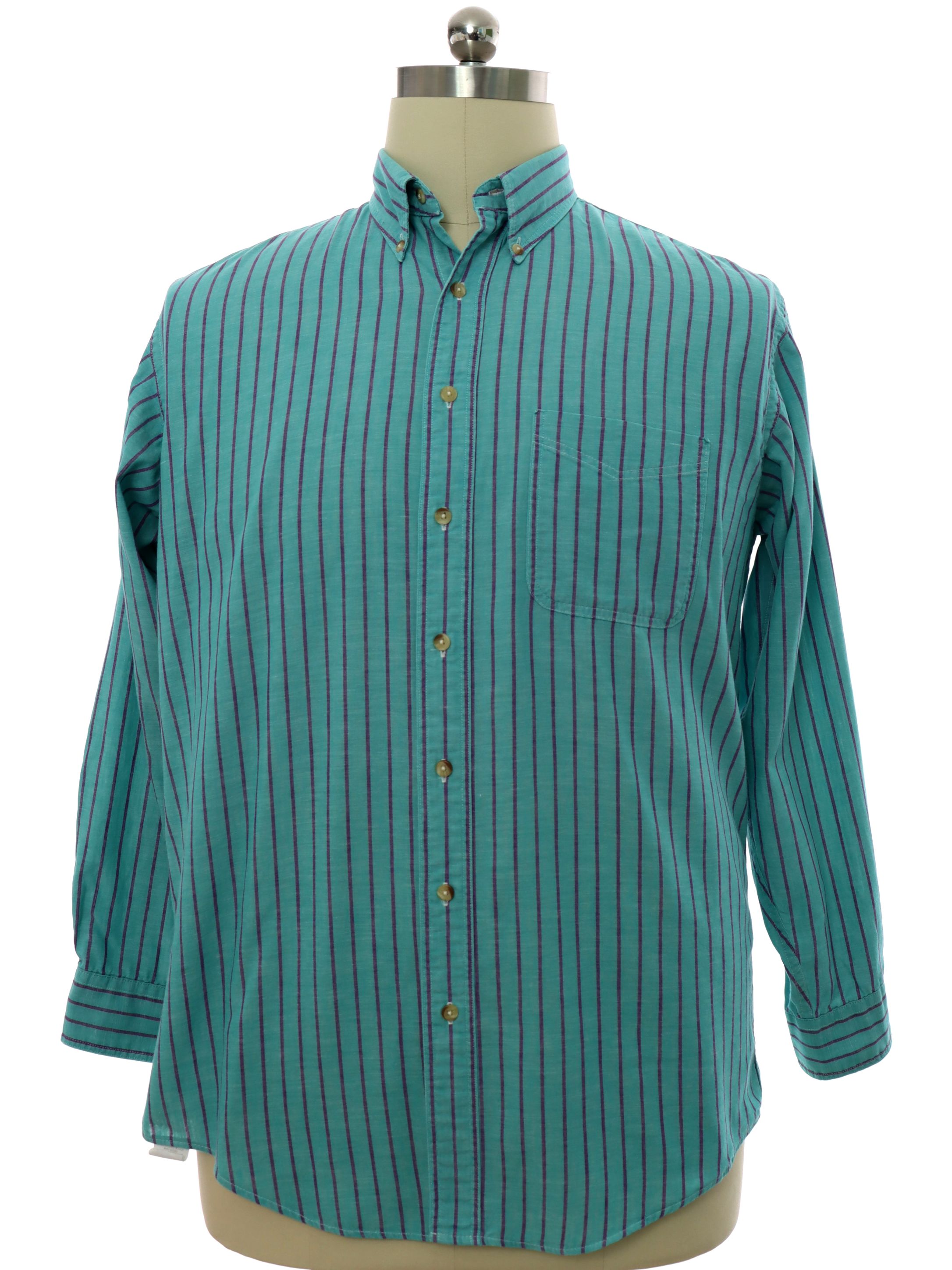 Vintage L.L. Bean 80's Shirt: 80s -L.L. Bean- Mens robin egg blue and ...