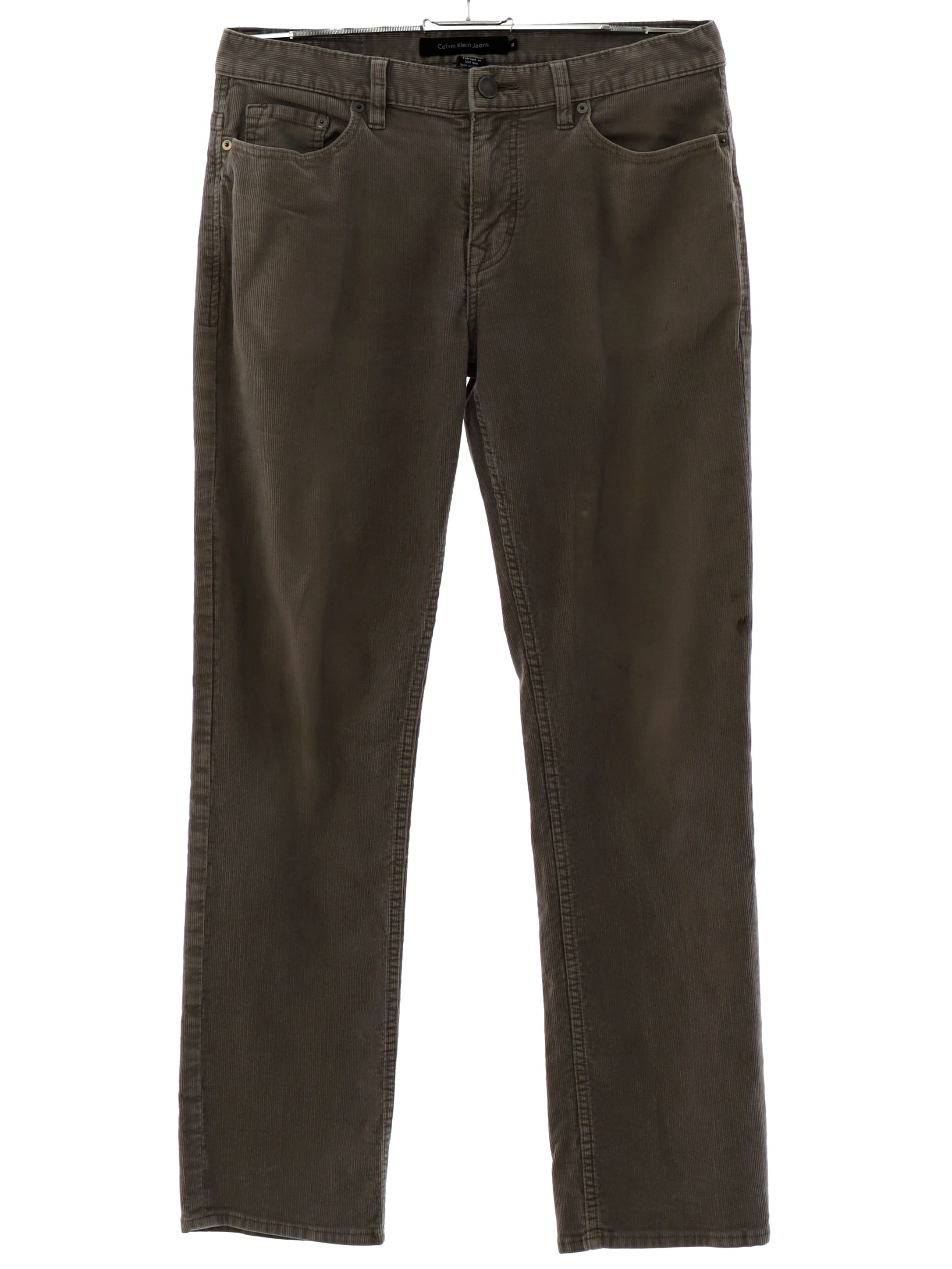 Pants: 90s -Calvin Klein Jeans- Mens tannish gray solid colored cotton ...