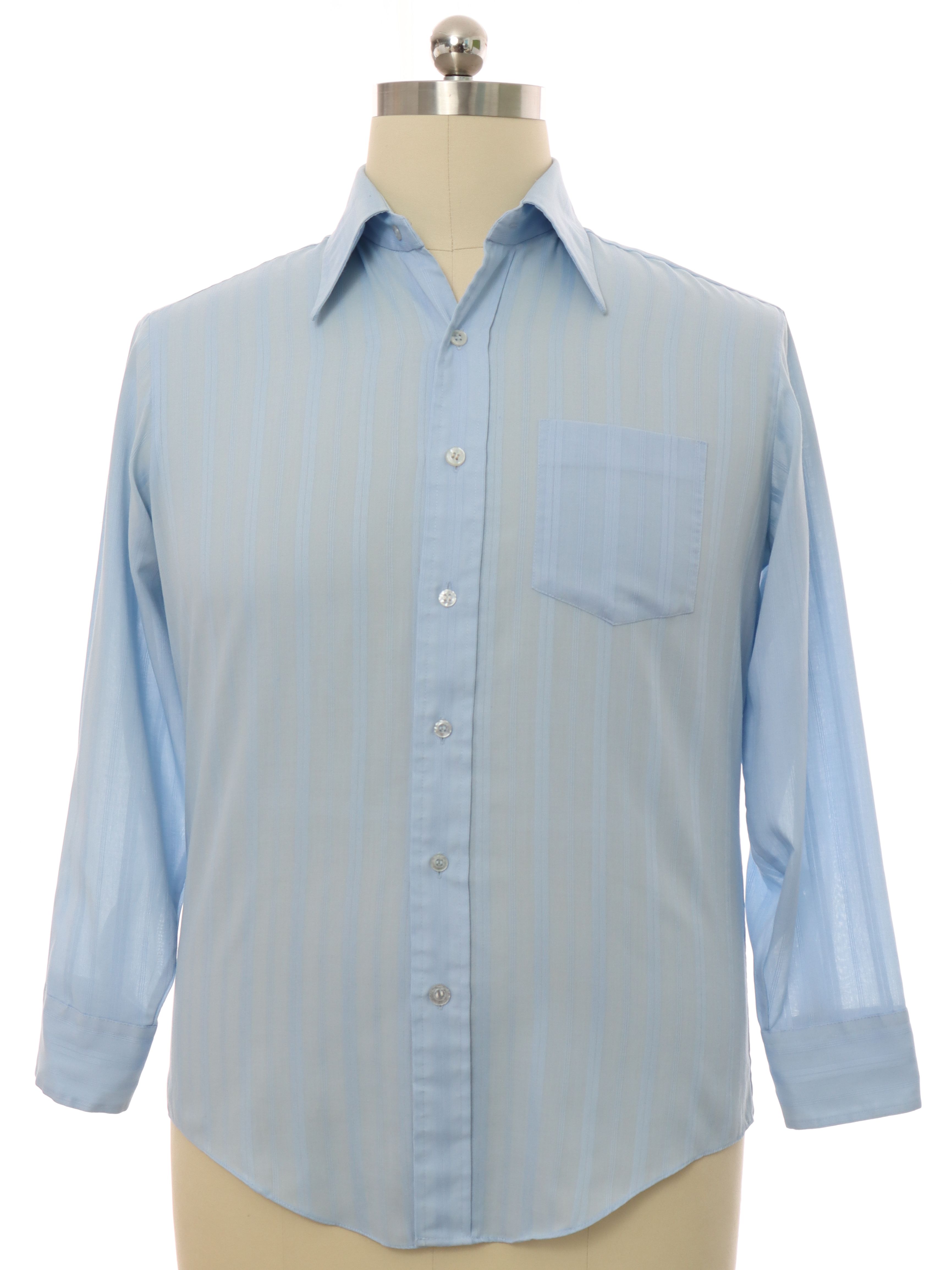 90's Vintage Shirt: 90s -Kmart- Mens baby blue background polyester ...