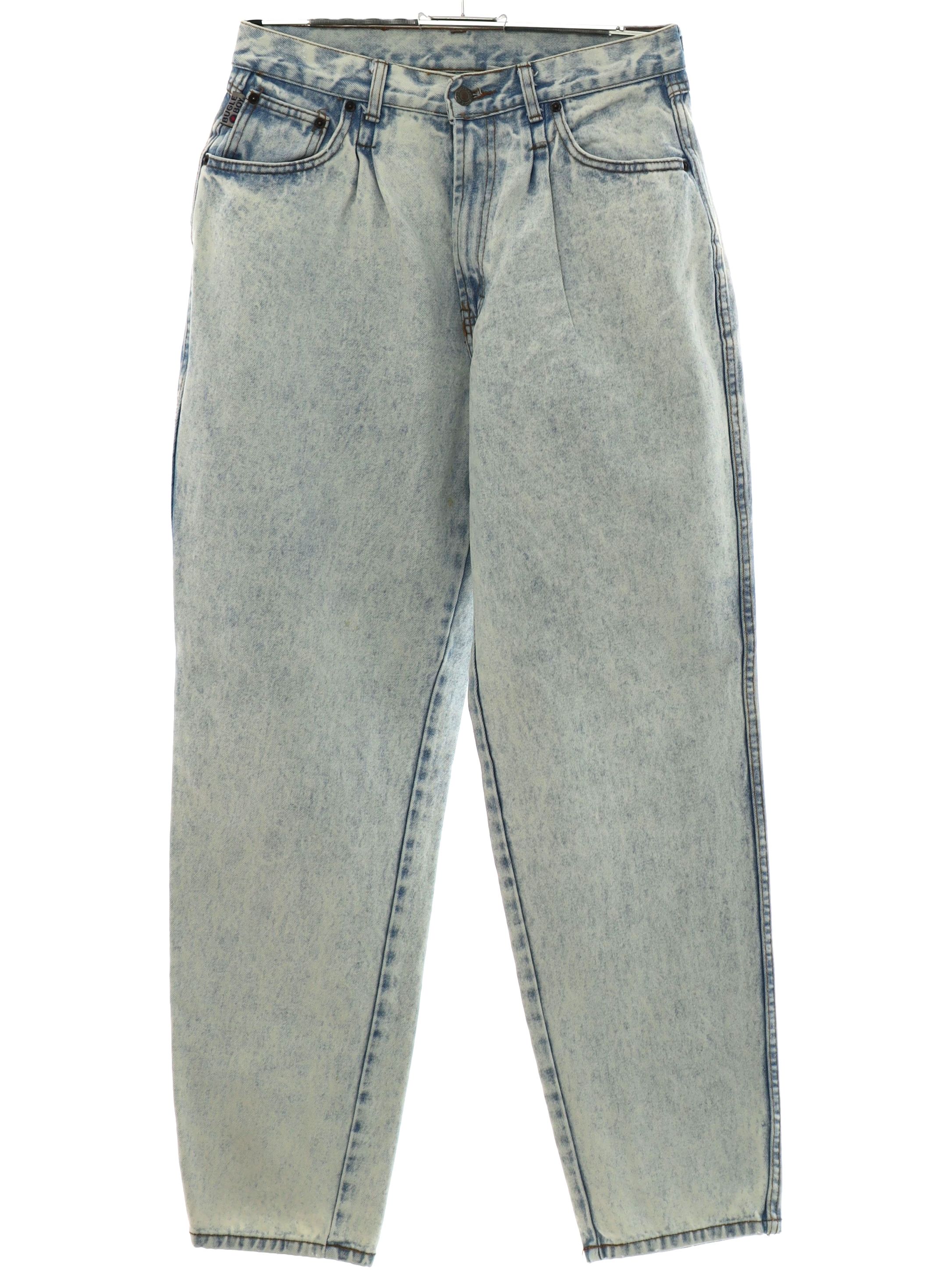 Vintage 1980's Pants: 80s -Bugle Boy- Womens acid washed light blue ...