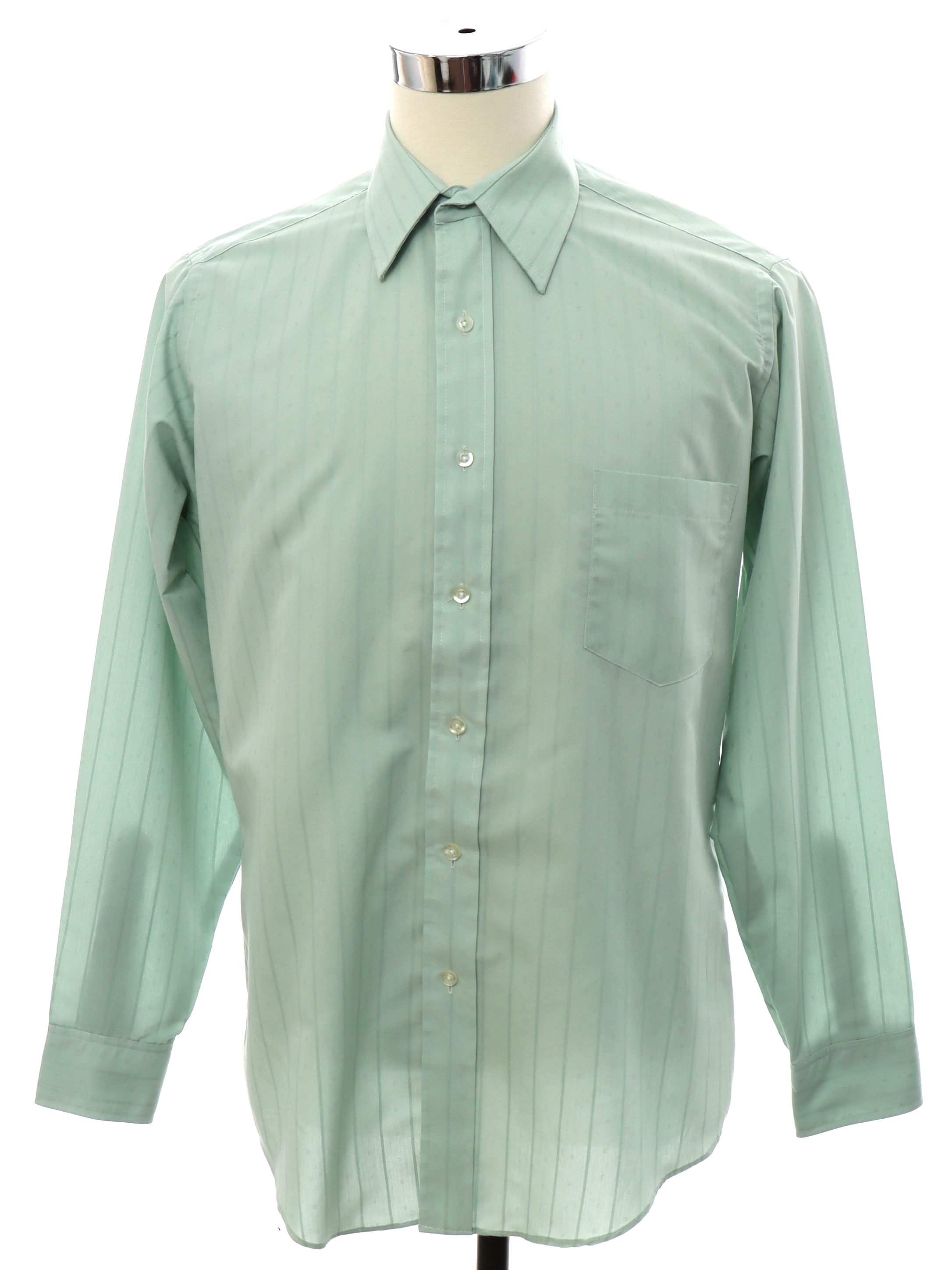 1980's Vintage Van Heusen Shirt: 80s -Van Heusen- Mens sage green ...