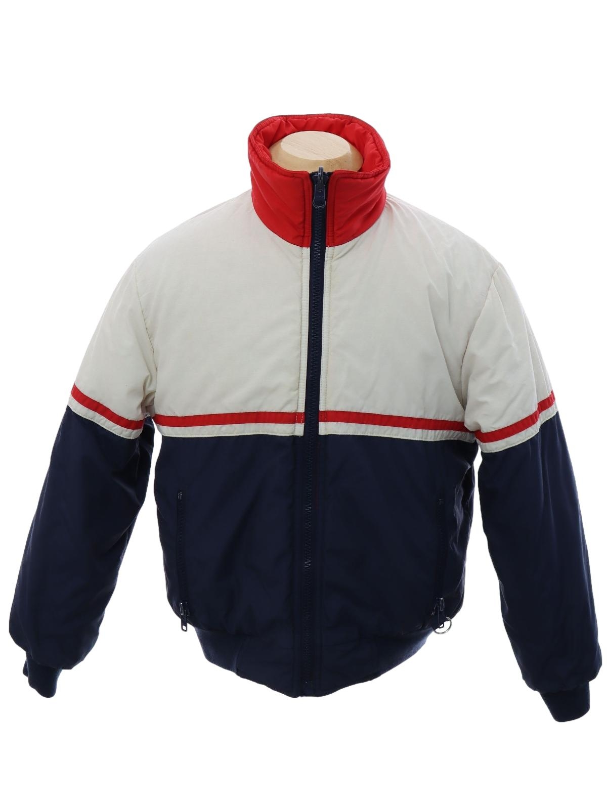 80s Retro Jacket: 80s -No Label- Unisex midnight blue, white and red ...