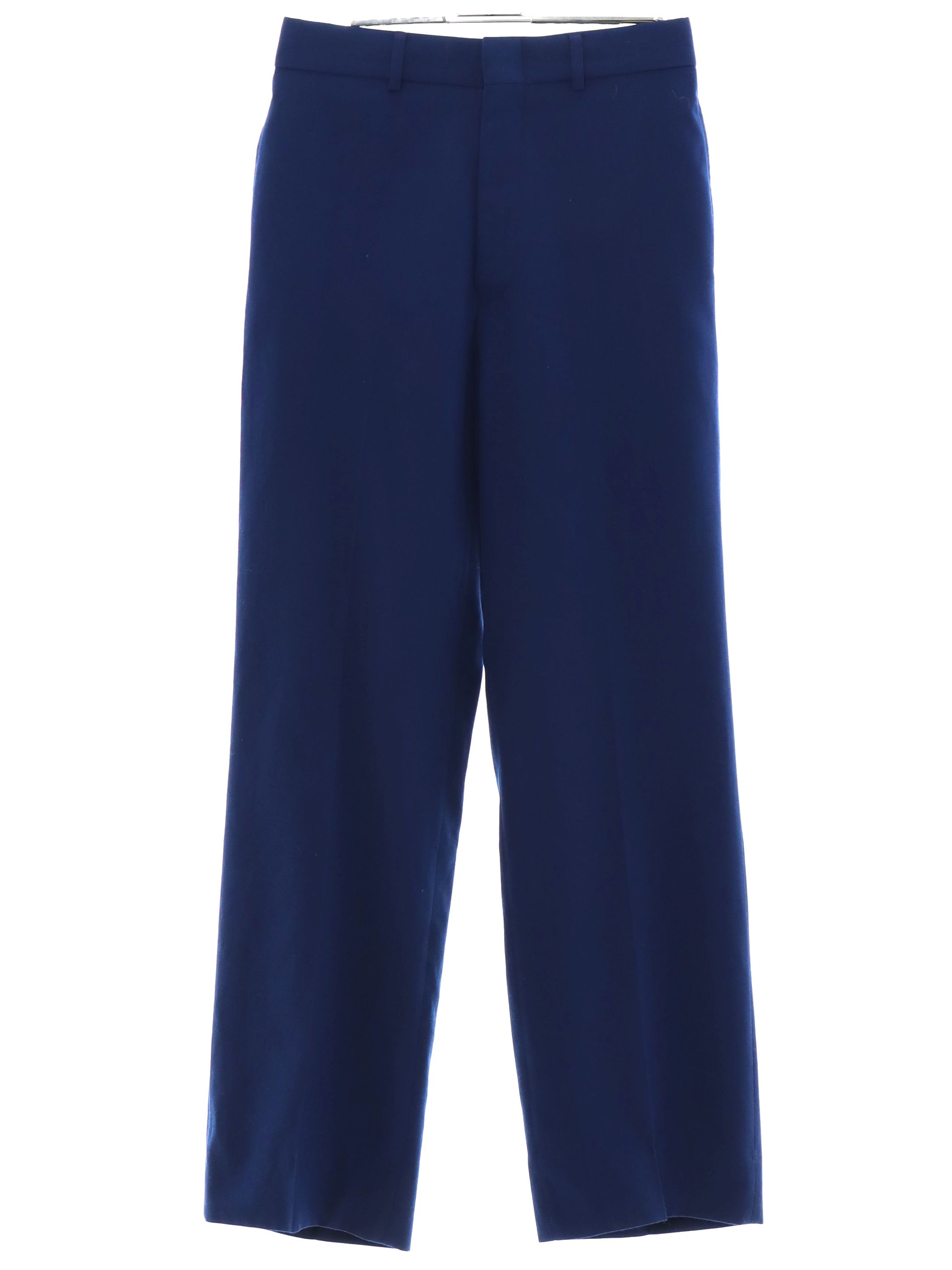 Pants: 90s (2012) -Bremen Bowdon- Mens blue solid colored polyester ...