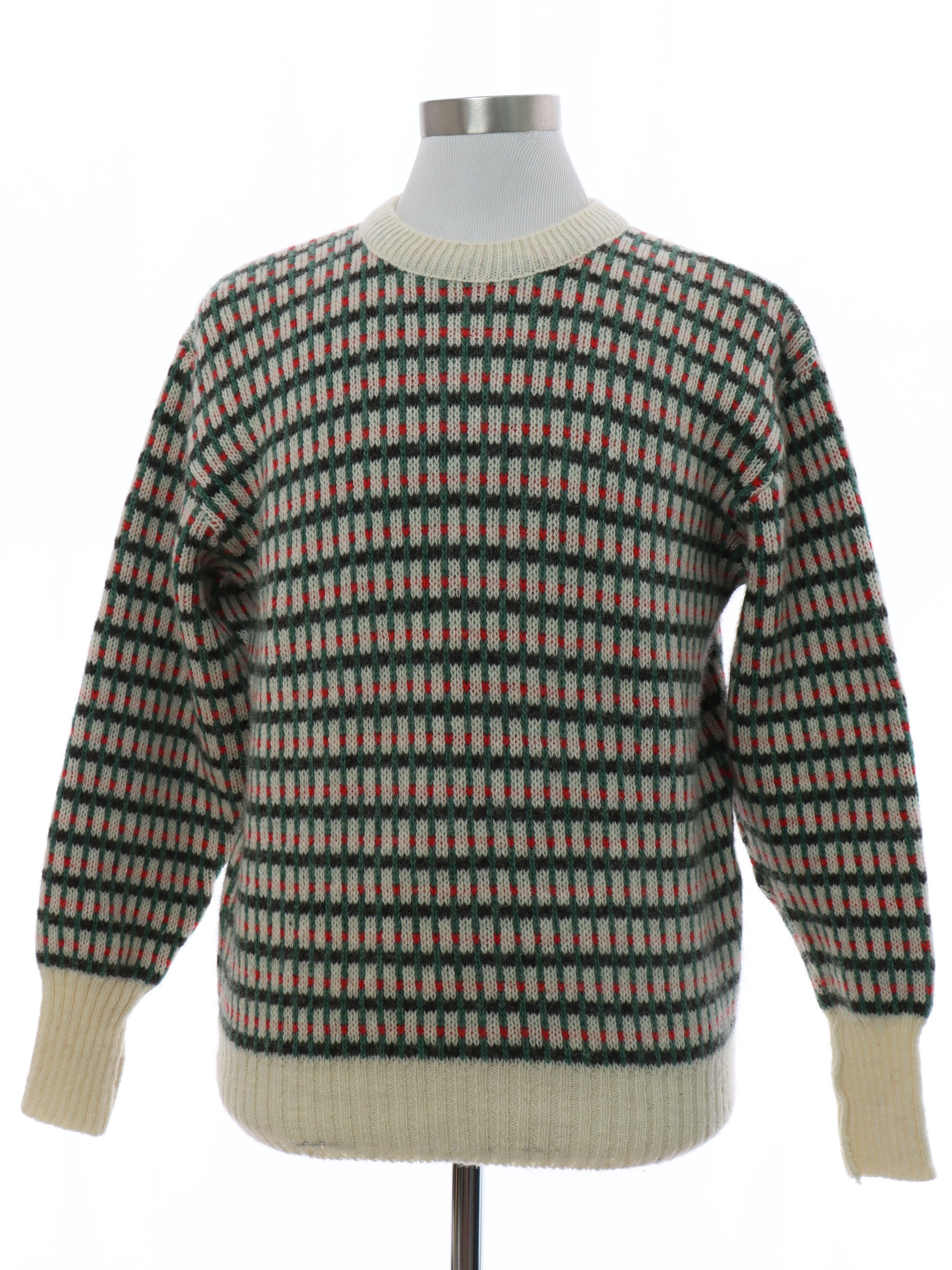 Retro 80s Sweater (Missing Label) : 80s -Missing Label- Mens cream ...