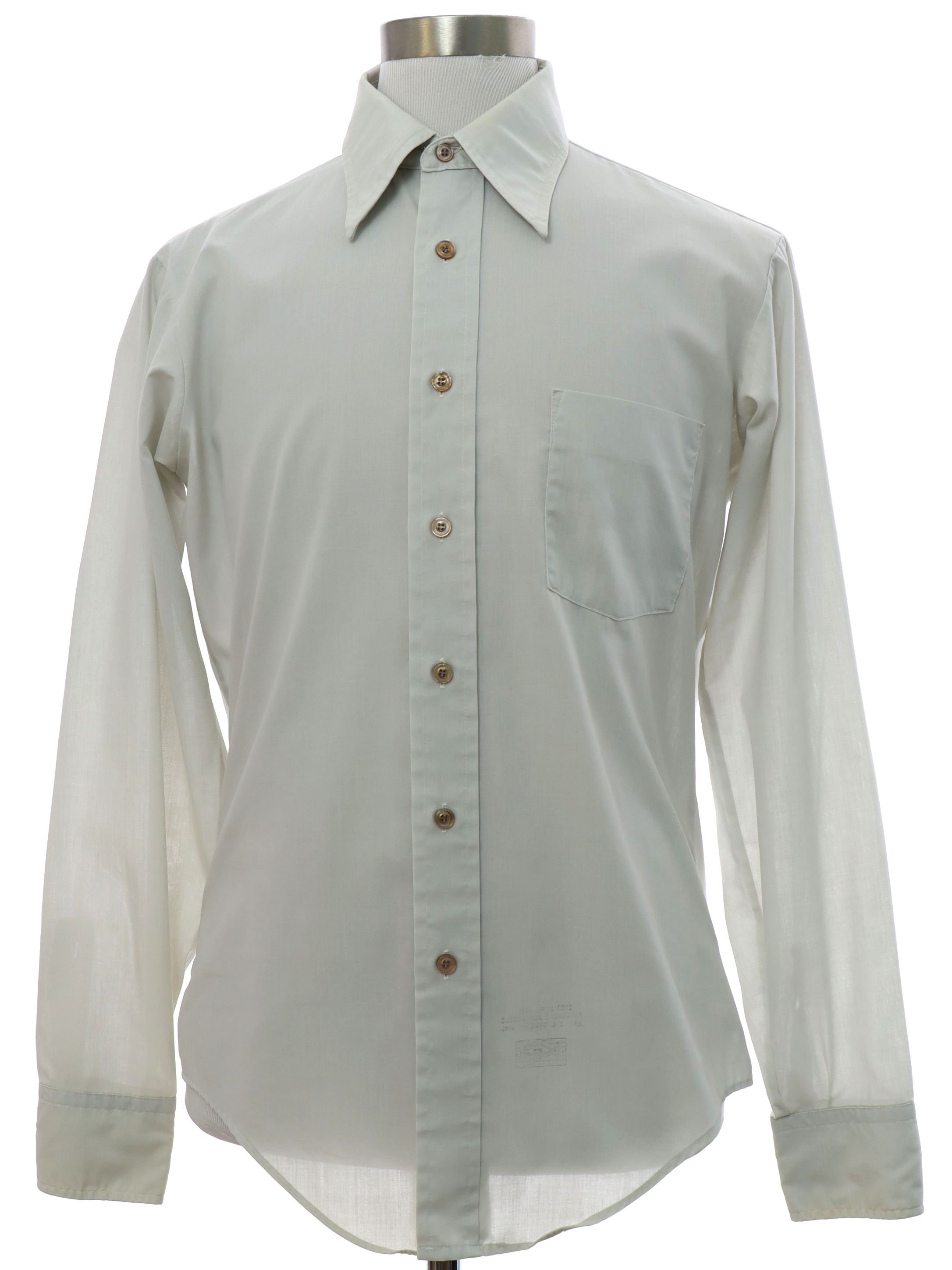 1970s Manhattan Shirt: Early 70s -Manhattan- Mens off white with slight ...