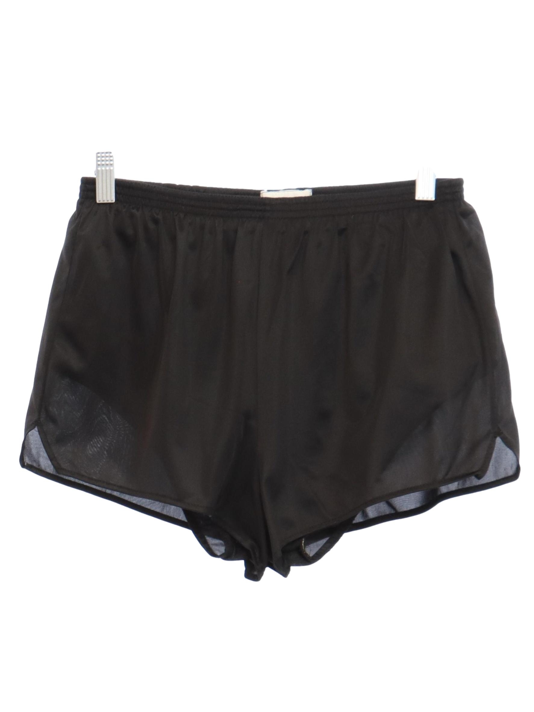 1980's Shorts (Insport): 80s -Insport- Unisex black sheeny nylon ...