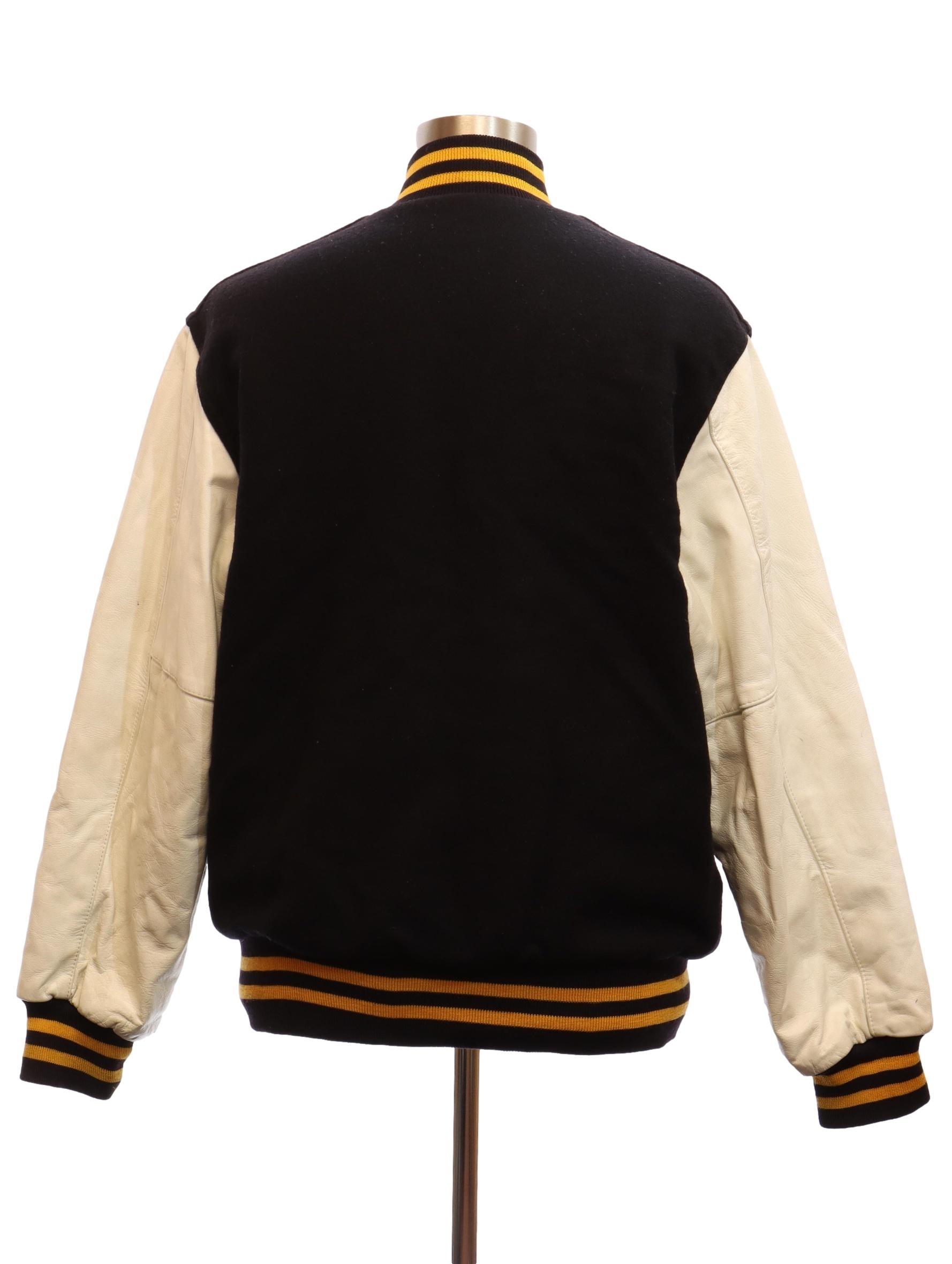 Men's Yellow Varsity Leather Jacket