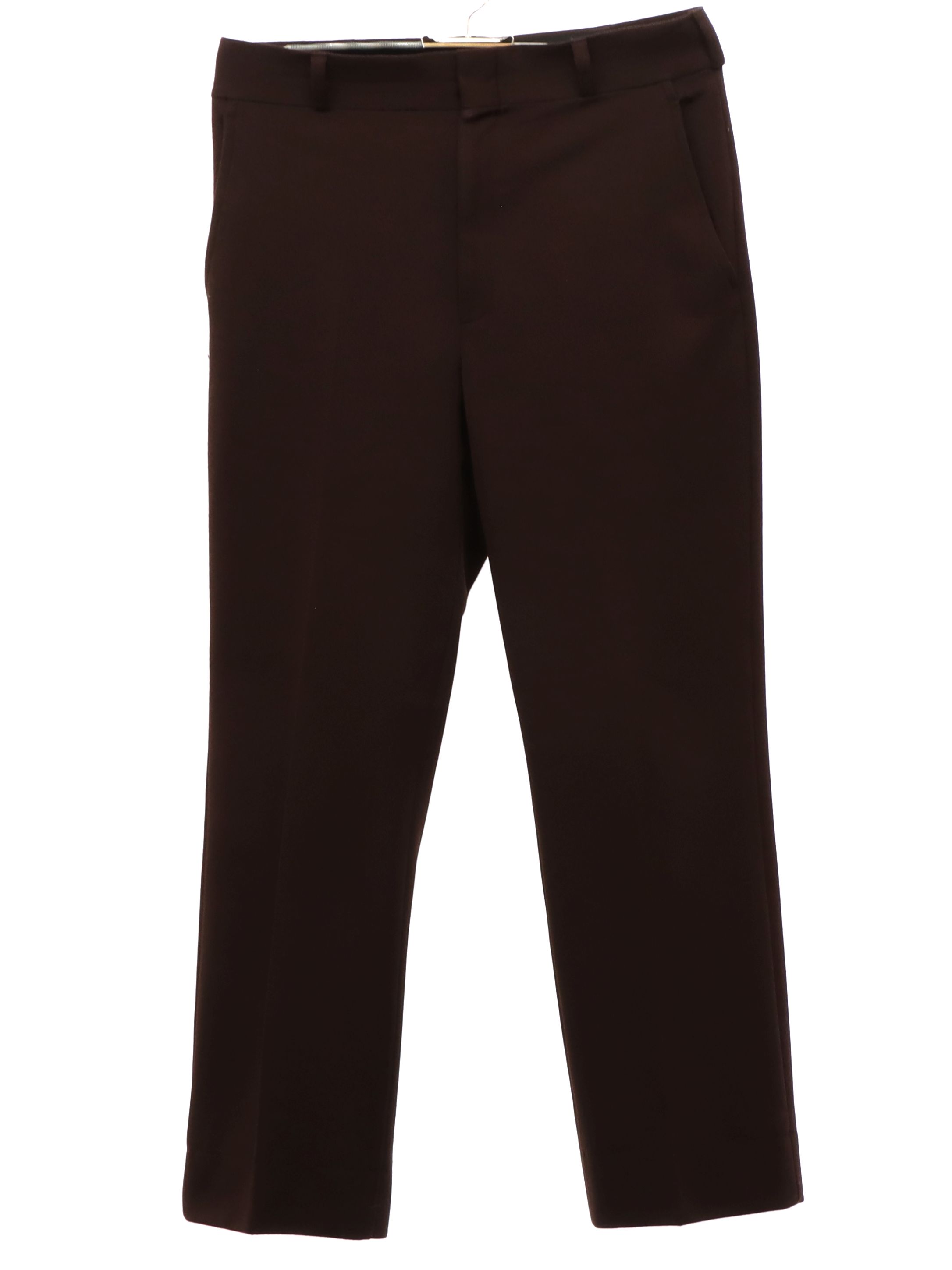 70's Haband Pants: 70s -Haband- Mens brown solid colored polyester ...
