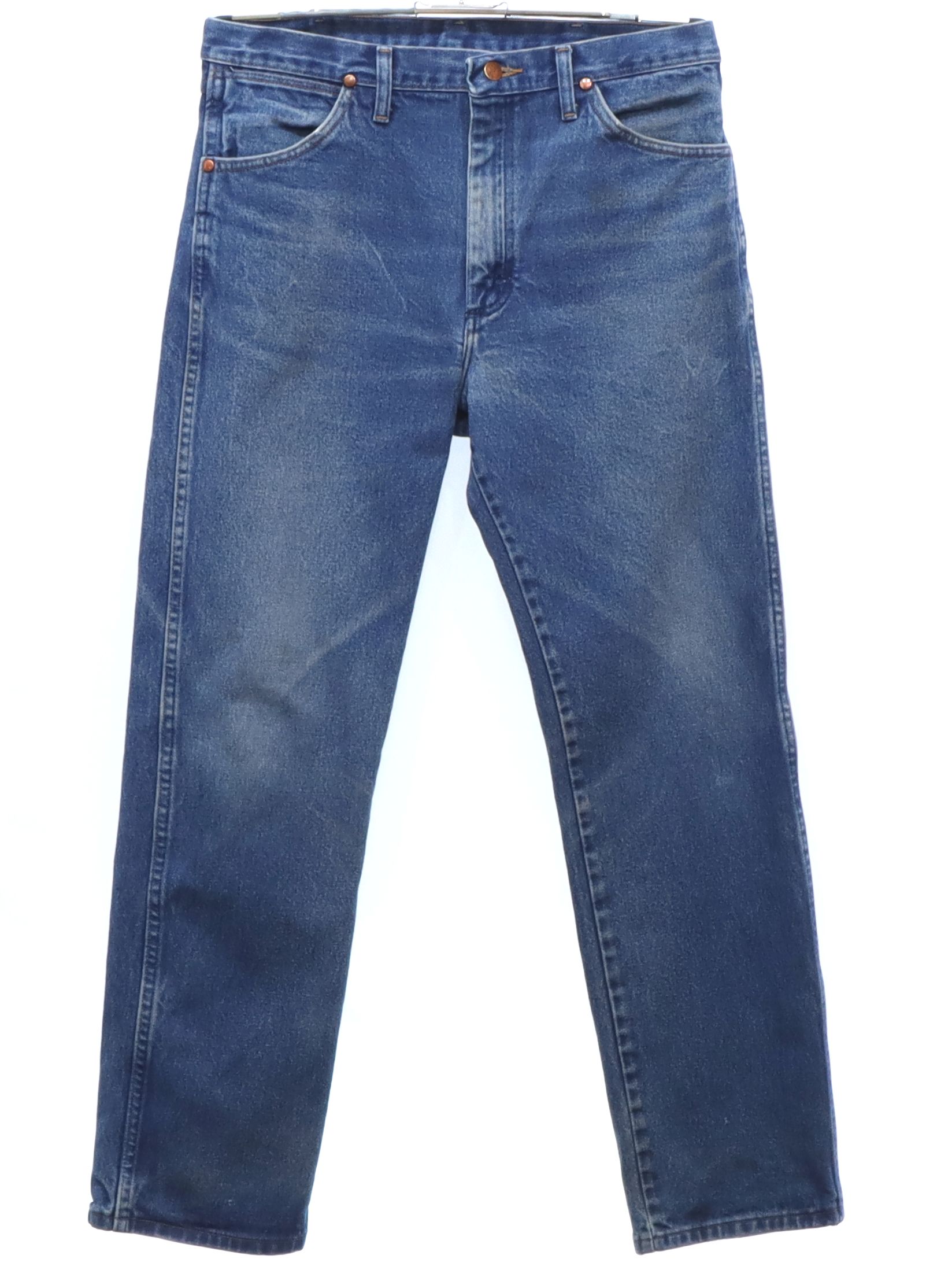 Pants: 90s -wrangler- Mens Faded And Worn Blue Cotton Denim Pants With 