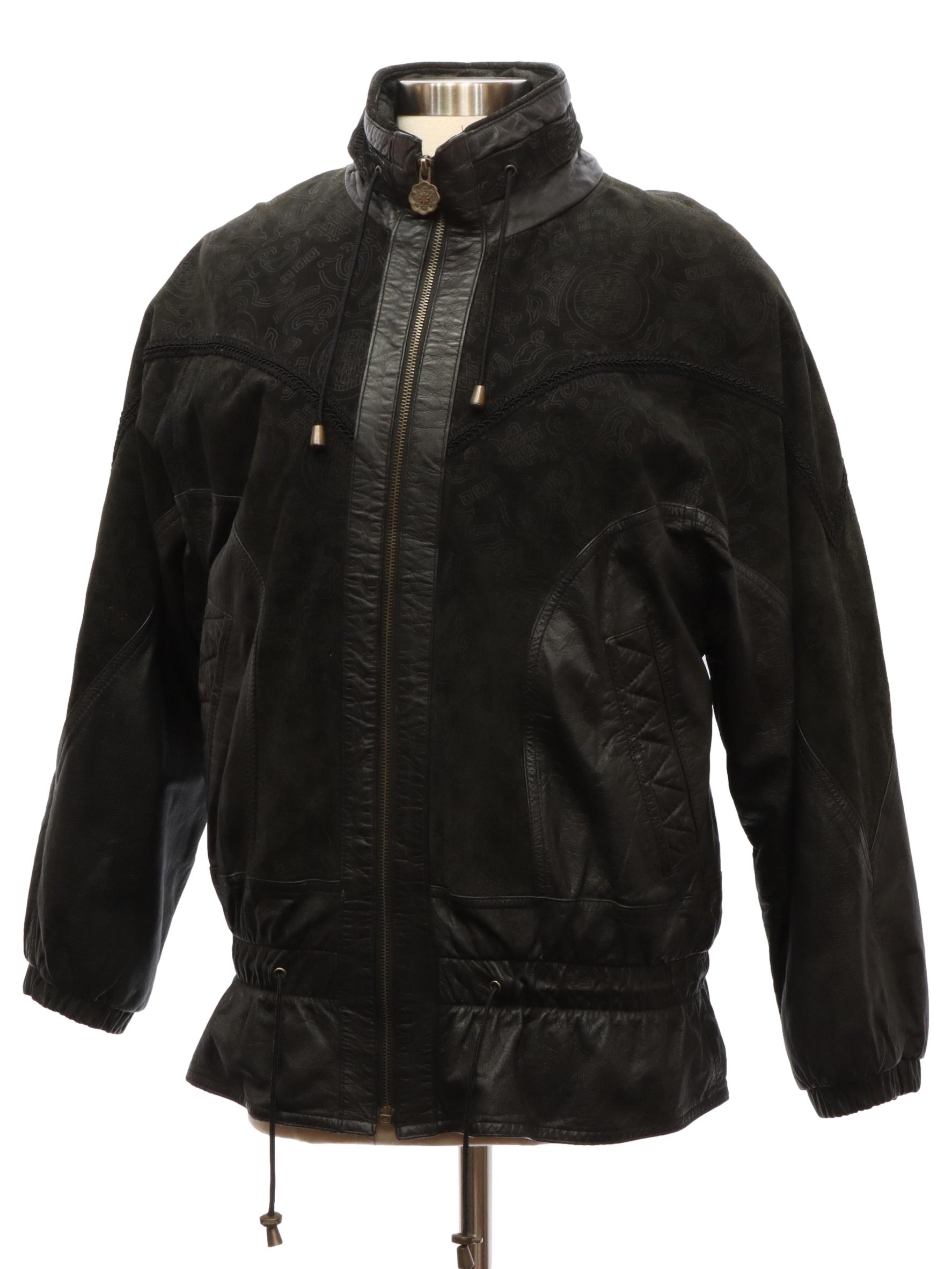90s Vintage John Weitz Leather Jacket: 90s -John Weitz- Womens black ...