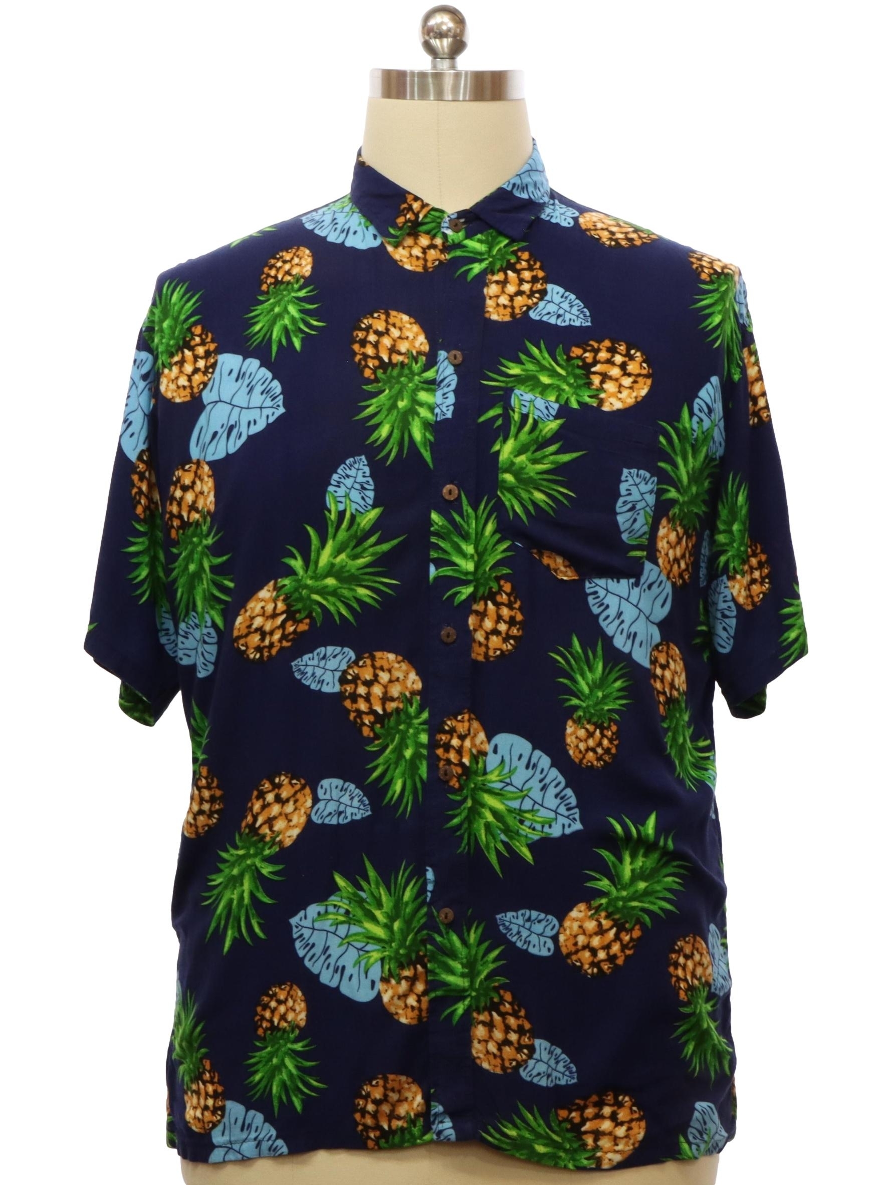 Retro 90s Hawaiian Shirt (Size Label) : 90s -Size Label- Mens bright ...