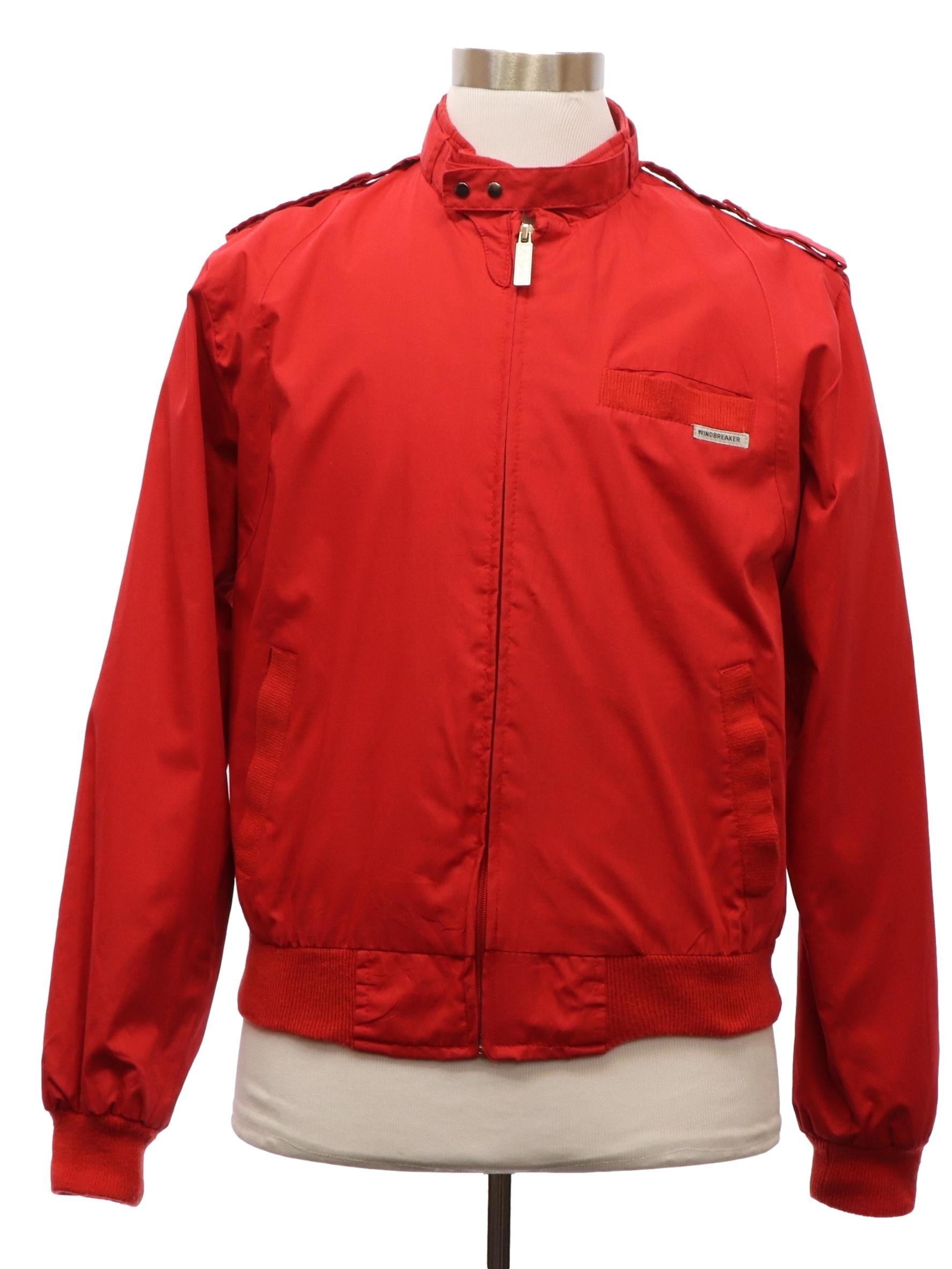80's Vintage Jacket: 80s -Windbreaker- Mens red background