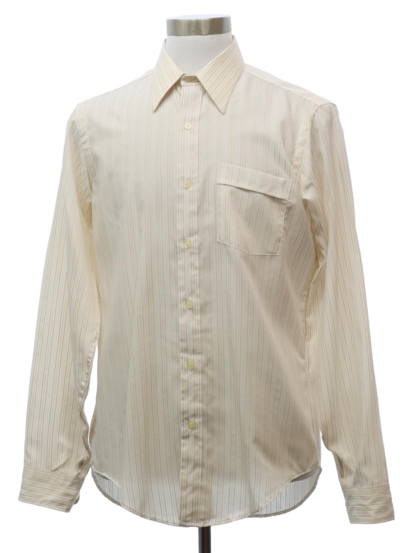 80s Shirt (Oscar De La Renta): 80s -Oscar De La Renta- Mens ivory and ...