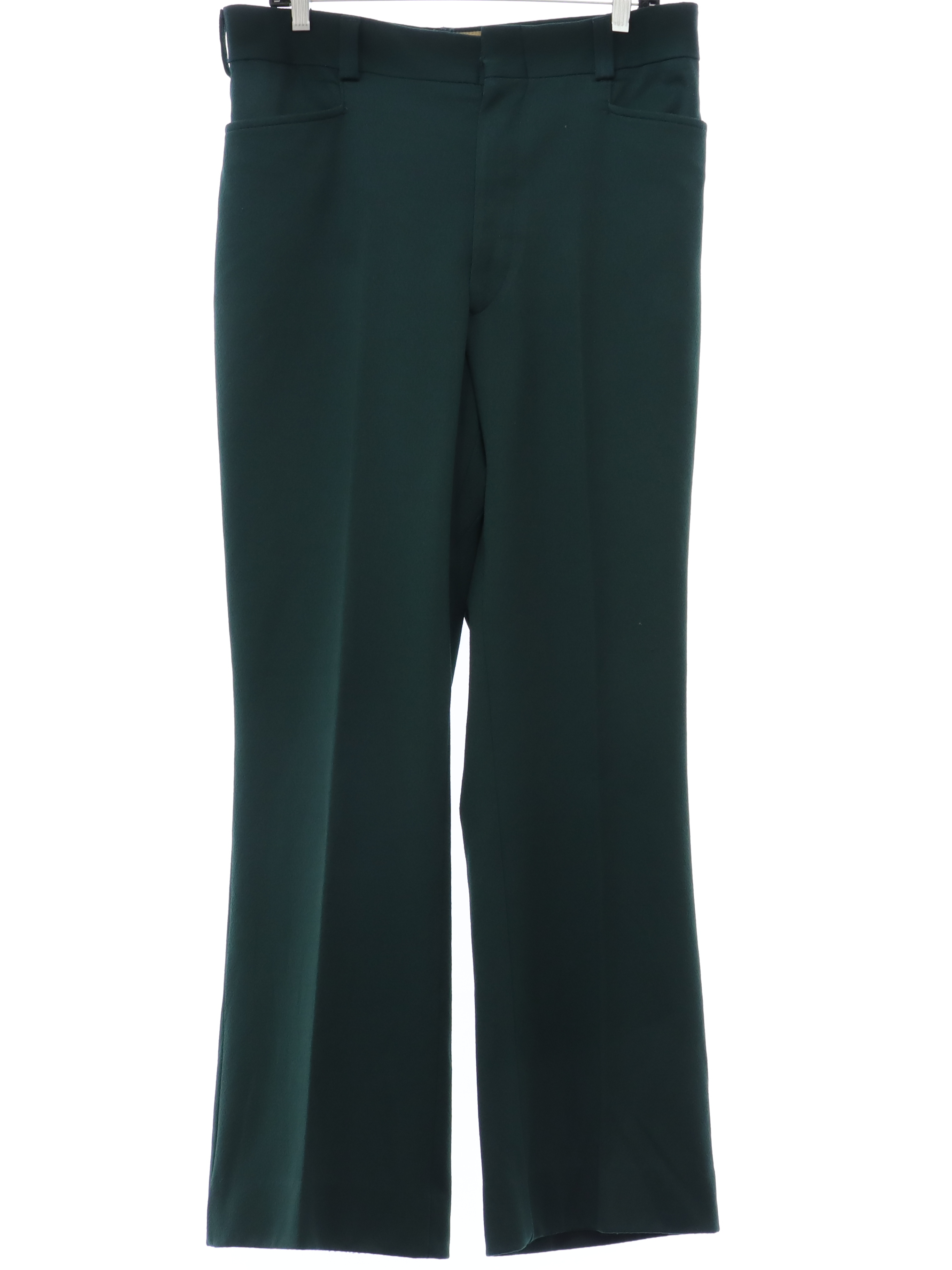 1970's Retro Flared Pants / Flares: 70s -No Label- Mens forest green ...