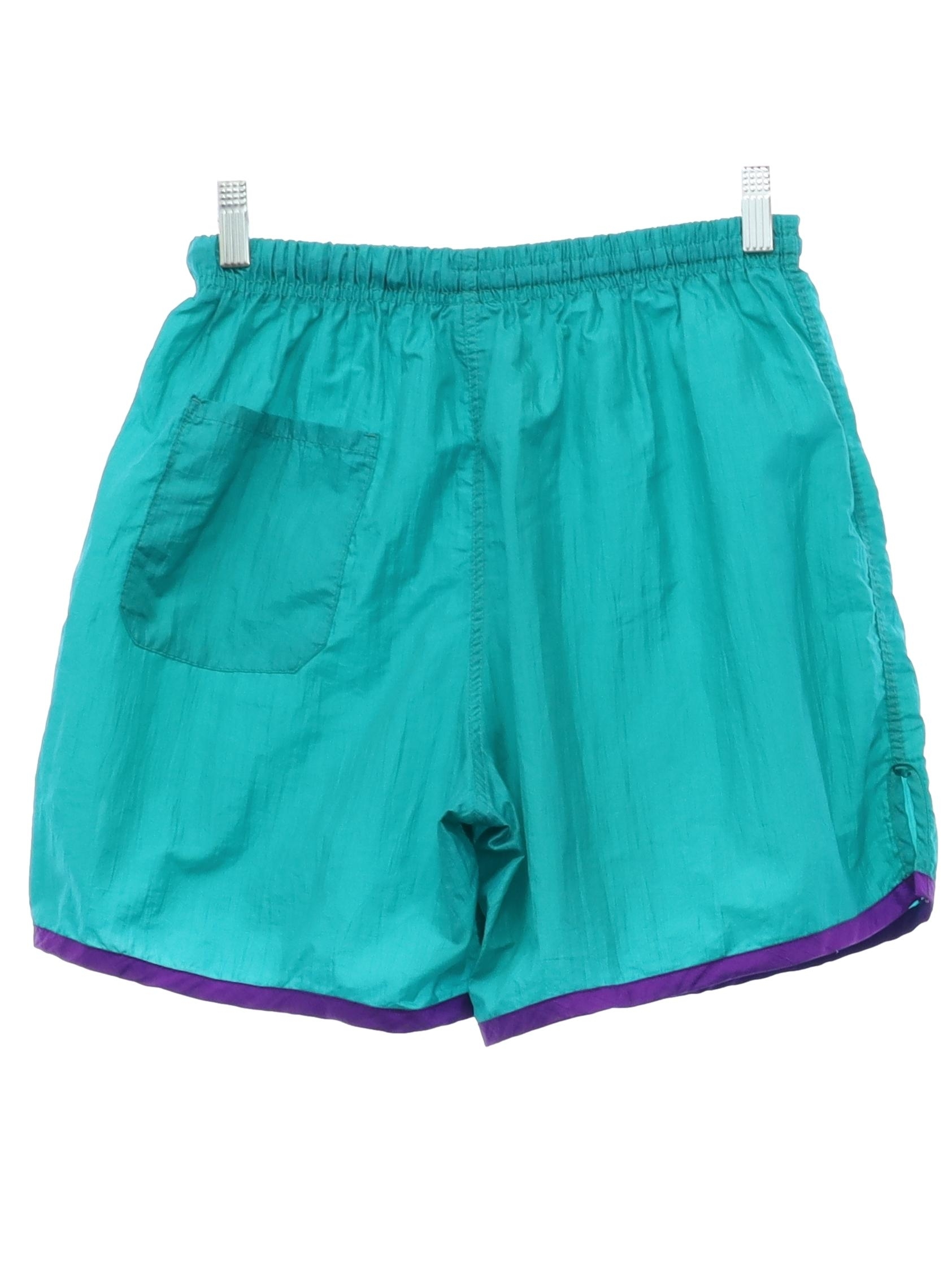 1990's Vintage Umbro Shorts: 90s -Umbro- Mens sheeny teal nylon