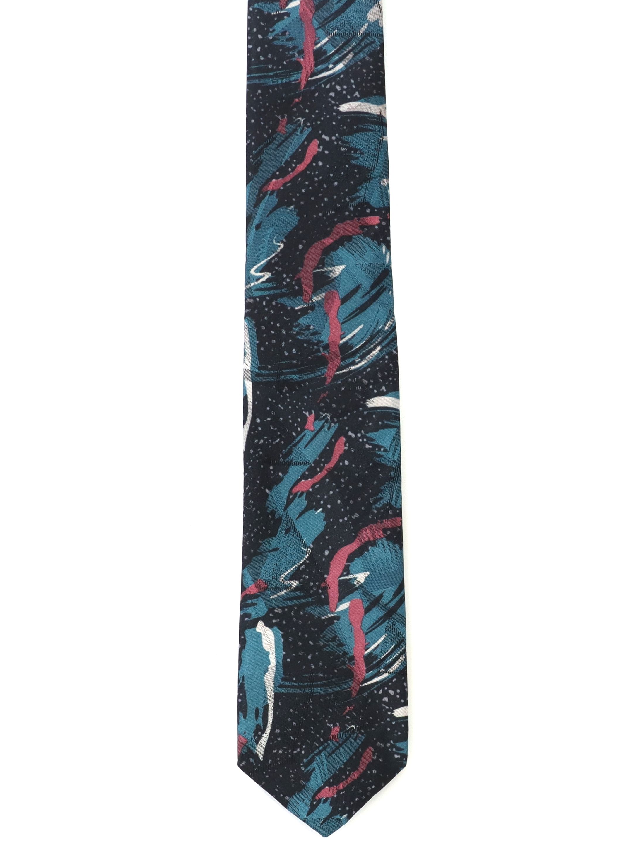 1980's Neck Tie (Stringbeans Plus): 80s -Stringbeans Plus- Mens black ...