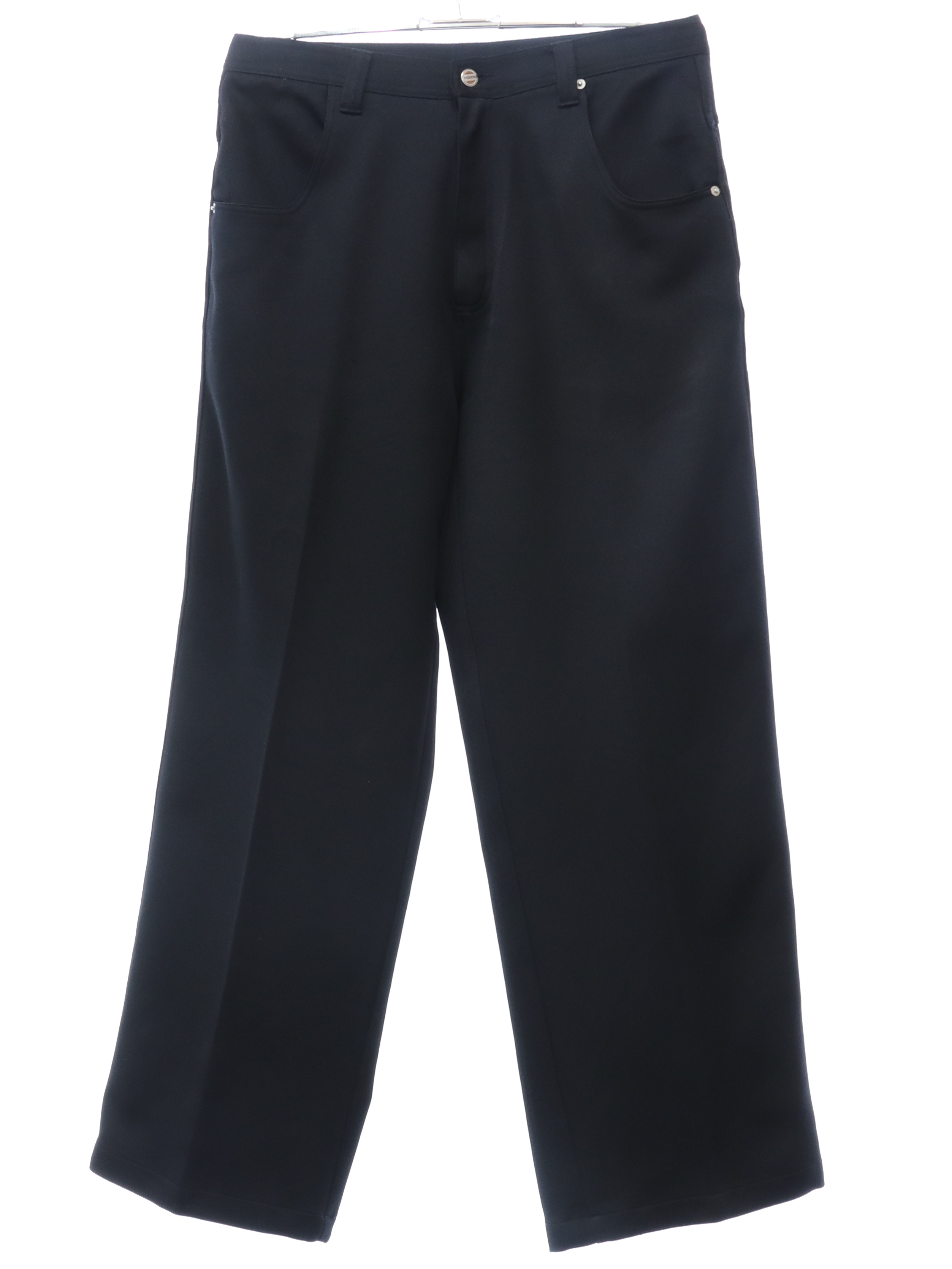 Retro 90's Pants: 90s -Hoaxe- Mens black solid colored