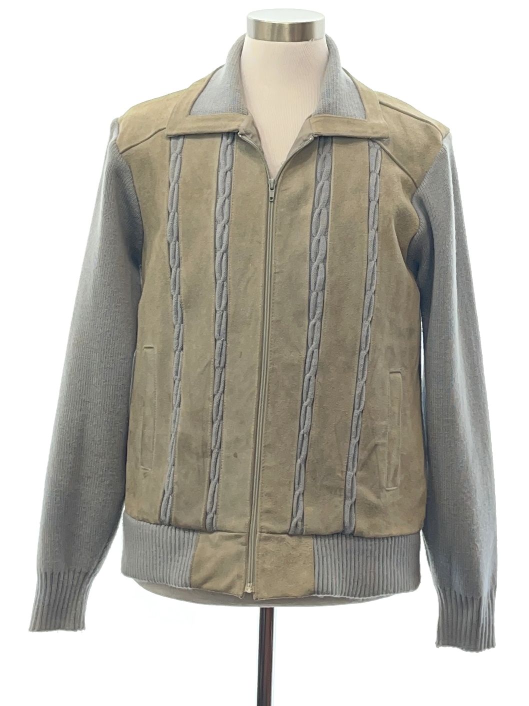 Mens suede sale sweater jacket