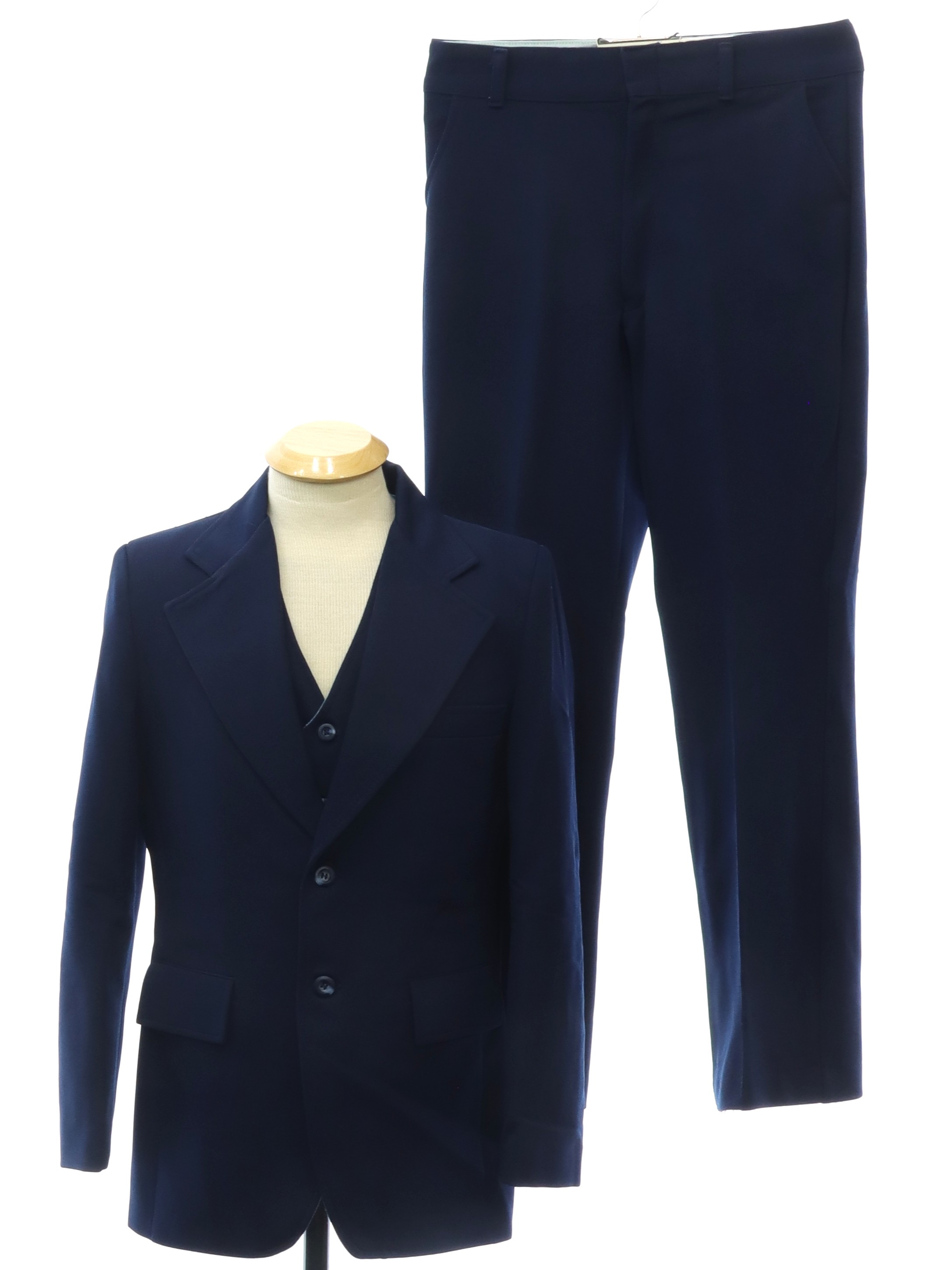 JCPenney 70's Vintage Disco Suit: 70s -JCPenney- Mens navy