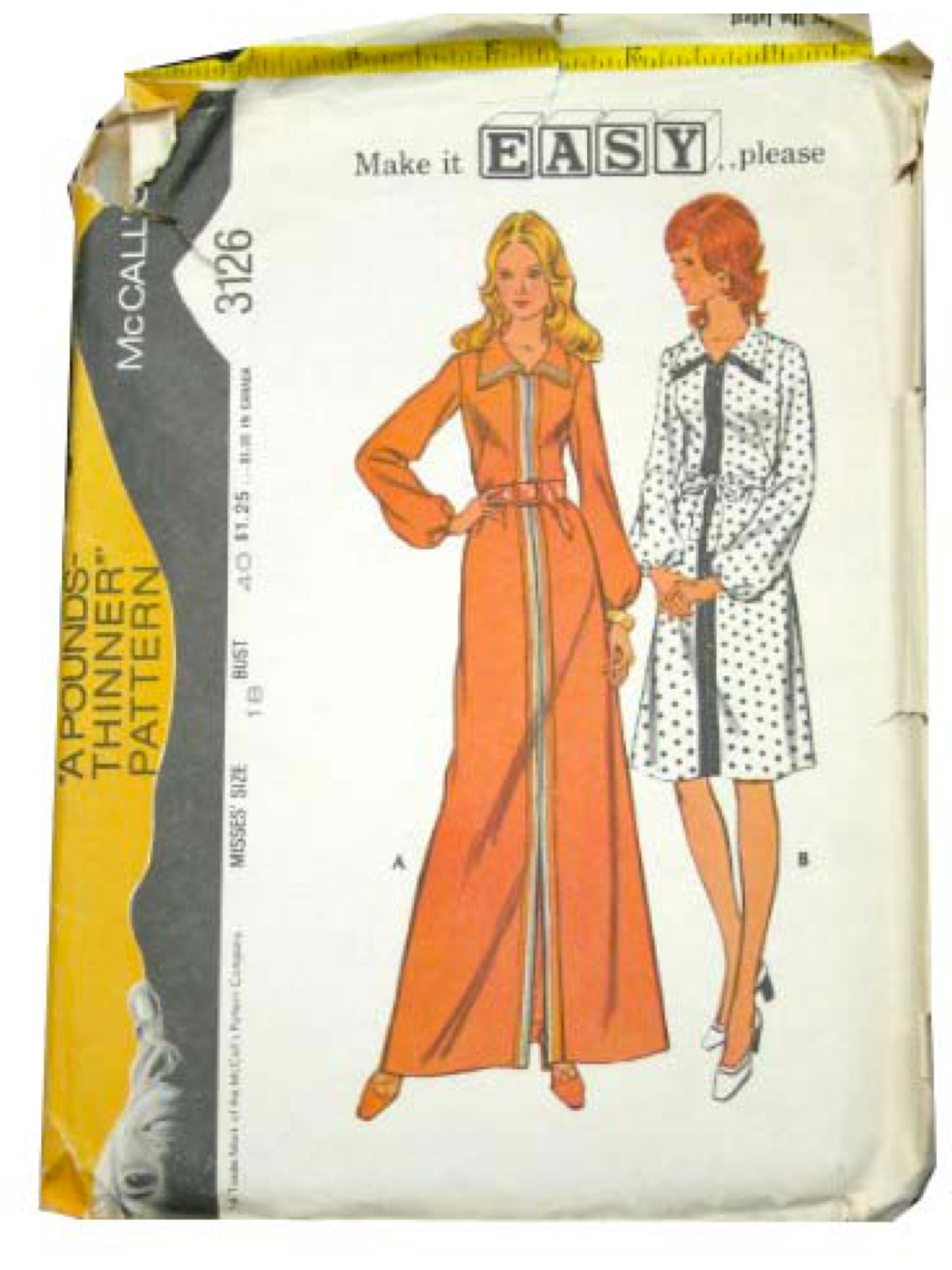 1970s Vintage Sewing Pattern: 70s -McCalls Pattern no 3126- Misses and ...