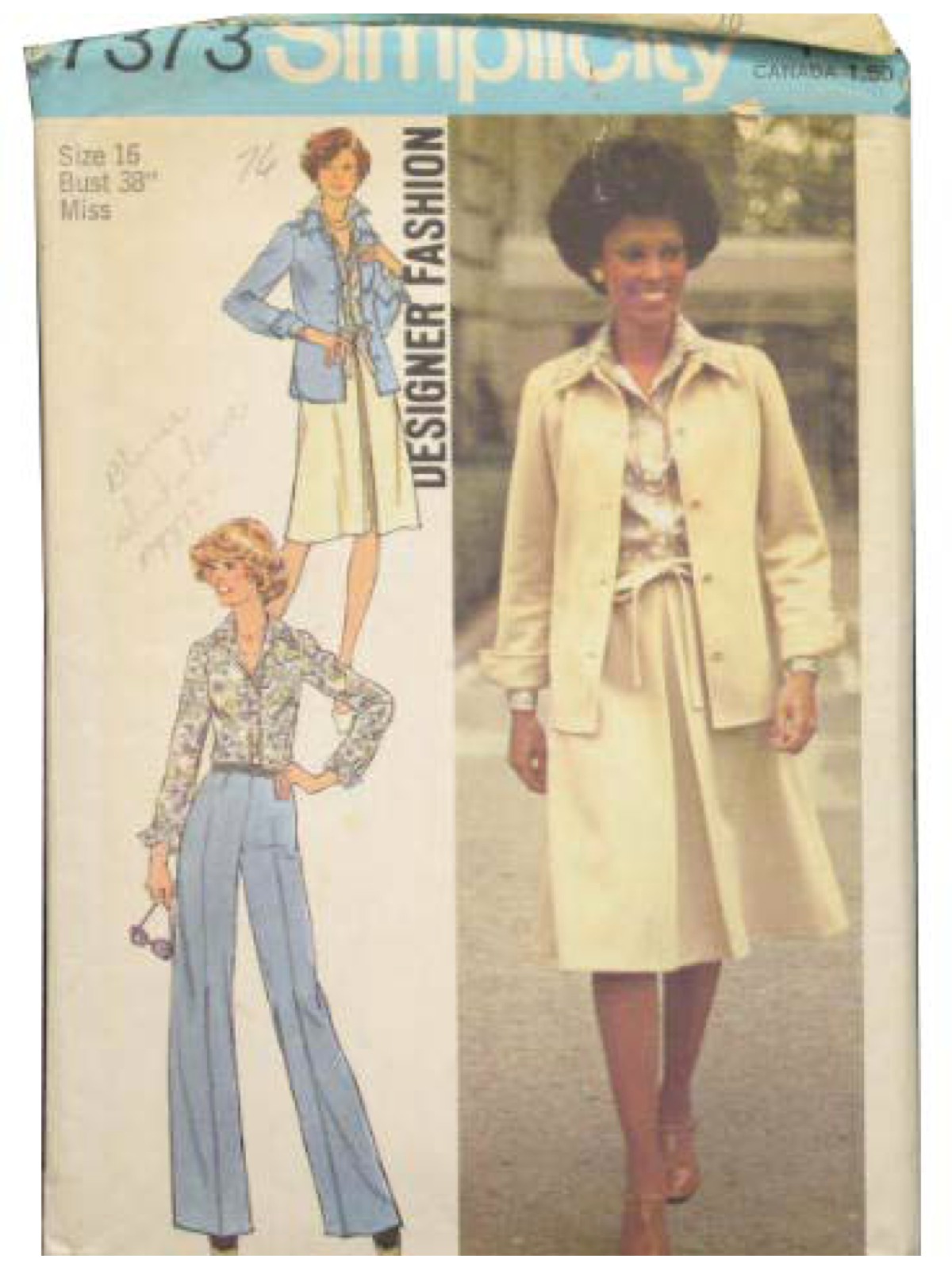 70's Vintage Sewing Pattern: 70s -Simplicity Pattern No. 7373- Misses ...