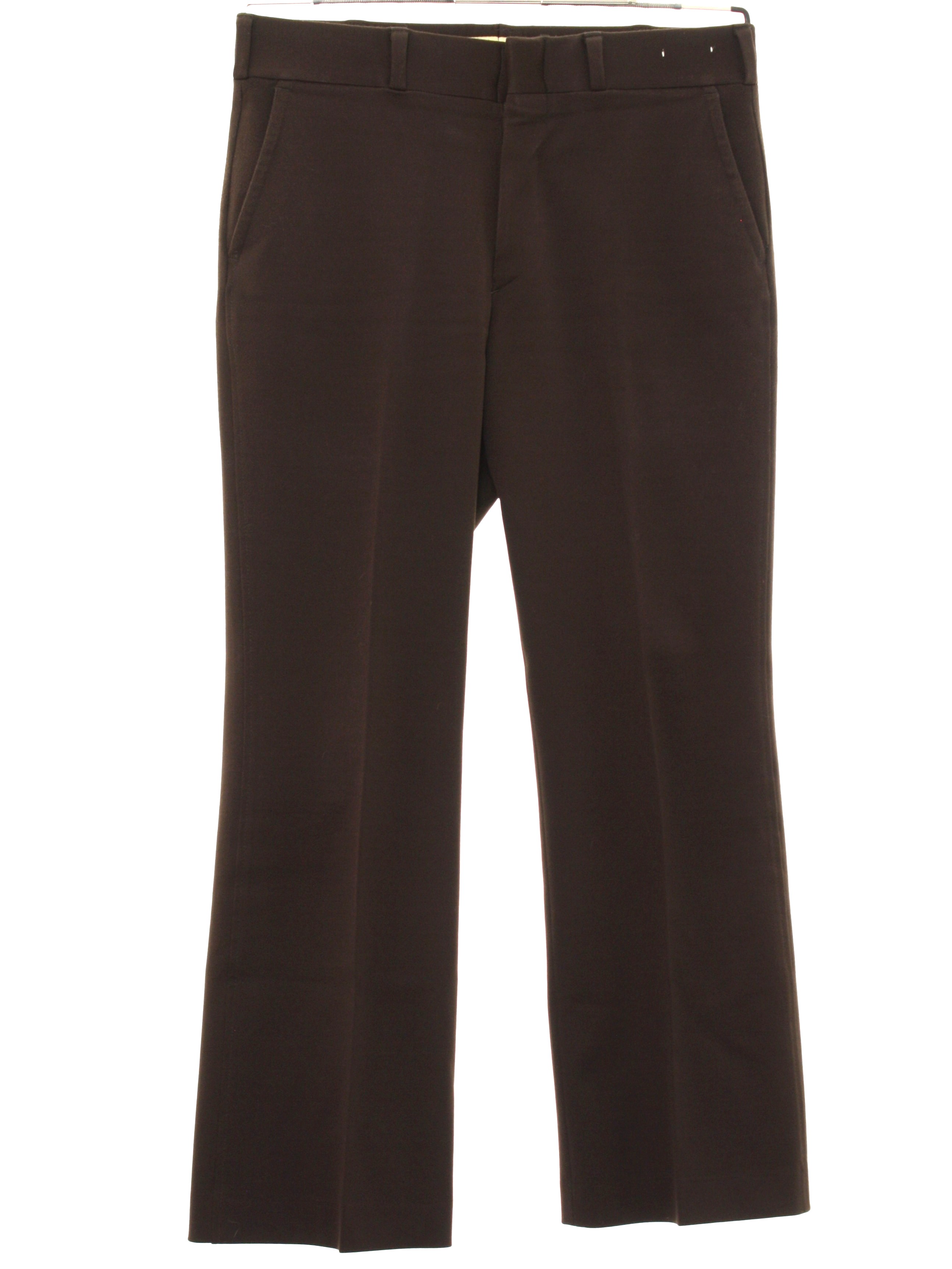 Retro 1970s Flared Pants / Flares: 70s -No Label- Mens dark brown ...