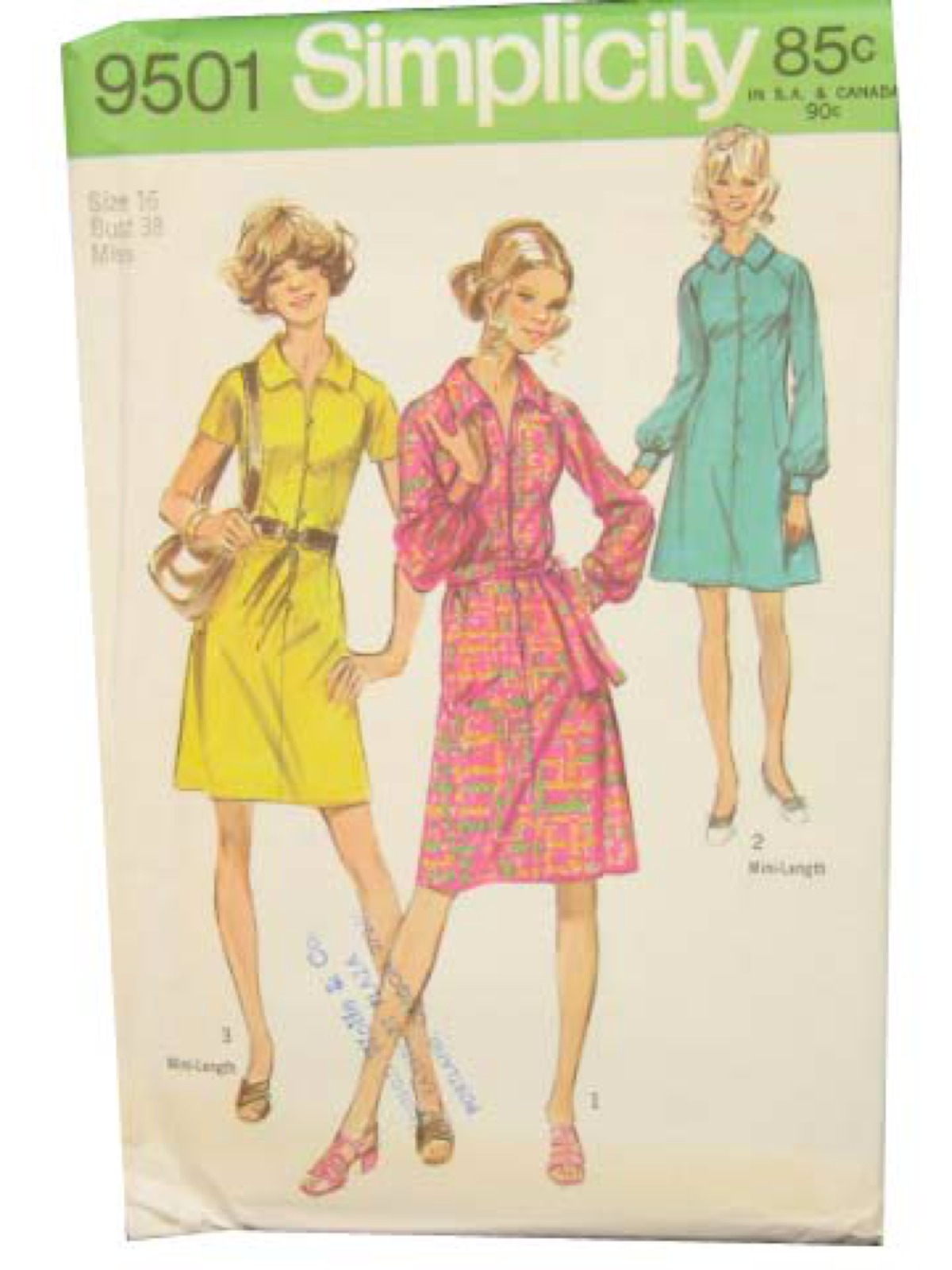 Vintage 1970's Sewing Pattern: 70s -Simplicity Pattern No.9501- Womens ...