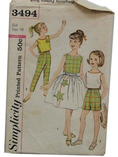 Butterick 9352 Little Girls Shorts Capri Pants Sportswear Vintage