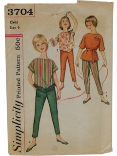 Vintage 1960s Sewing Pants Pattern by Simplicity 4886 3 Lengths Waist -  Ruby Lane