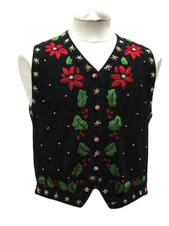 1980's Womens or Girls Ugly Christmas Cocktail Sweater Vest