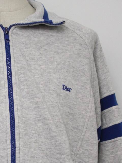 Vtg Christian Dior Monsieur LARGE Track Suit Zip store Sweatshirt Jacket AshBlue RARE