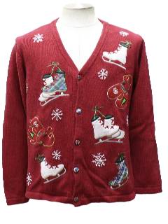 Cardigan Ugly Christmas Sweaters at RustyZipper.com: V-Neck Button ...