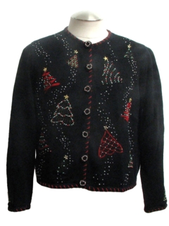 1980's Womens Beaded Ugly Christmas Sweater