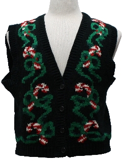 1980's Womens Totally 80s Style Ugly Christmas Sweater Vest