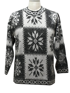 1980's Unisex Vintage Ugly Christmas Snowflake Sweater