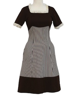 1970's Womens/Girls Knit Diner Dress