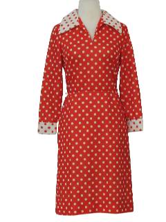 1970's Womens or Girls Emilio Borghese Designer Mod Knit Dress