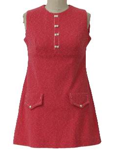 Retro 70s Mini Dress (Guille) : 70s -Guille- Womens Red And White ...