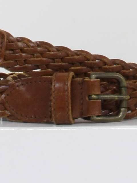 Buy 1980's Brooks Brothers Vintage Plaited Leather Belt Brown Sz L