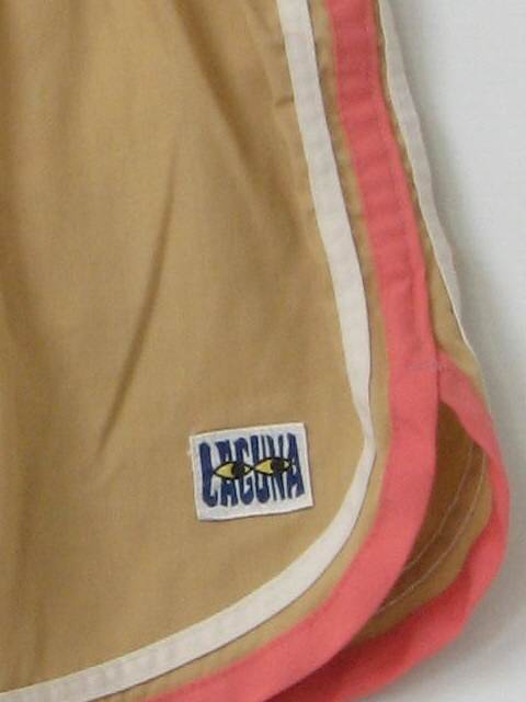 1980s Laguna Swimsuit/Swimwear: 80s -Laguna- Mens tan, pink and