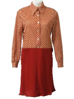 1970's Womens Mod Knit A-Line Dress