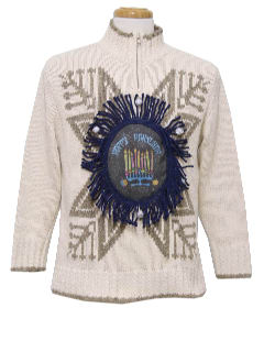 1980's Womens Ugly Christmas Style Hanukkah Sweater