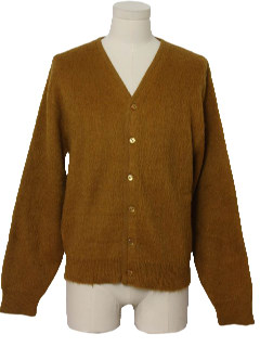 1960's Mens Mod Cardigan Sweater