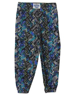 1980's Mens Totally 80s Print Baggy Pants