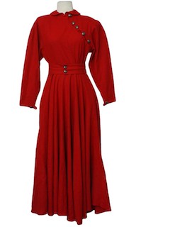 1980's Womens Wool Maxi Dress