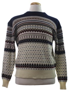 1980's Mens Totally 80s Ski Style Sweater